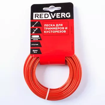 леска для триммера REDVERG 2,4мм 15м круг армированная