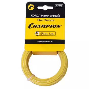 леска для триммеров CHAMPION Star 2мм 15м звезда