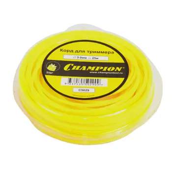 леска для триммера CHAMPION Star 3мм 25м звезда