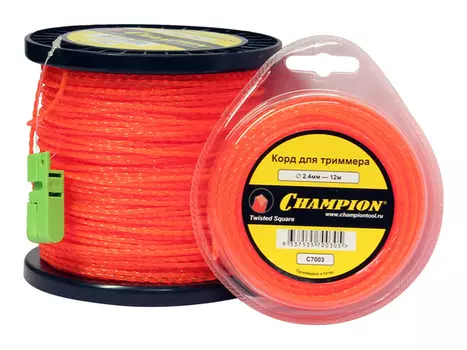 леска для триммеров CHAMPION Twisted square 2,4мм 12м витой квадрат