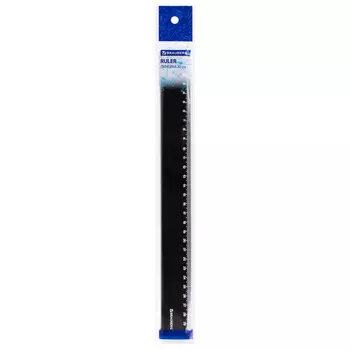линейка BRAUBERG 30см пластик непрозрачная черная