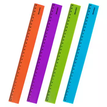 линейка BRAUBERG Neon 30см пластик в асс-те