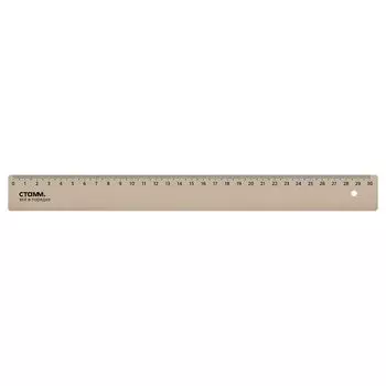 линейка СТАММ 30см пластиковая прозрачная тонированная коричневая