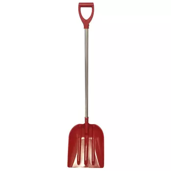 лопата для снега ДЕЛЬТА с алюминиевым черенком и ручкой 400х470х1550 красная