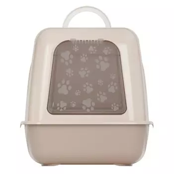 лоток для кошек закрытый 50,5х39х41см бежевый пластик