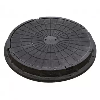 люк полимерно-песчаный дачный 620х550мм черный