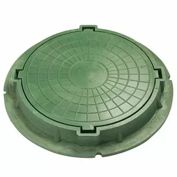 люк полимерно-песчаный дачный 620х550мм зеленый
