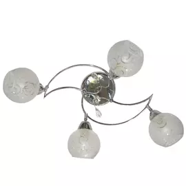 люстра CAIMAN Etta 4x60Вт E14 стекло,металл хром