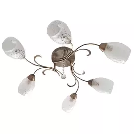 люстра CAIMAN Giuseppa 6x60Вт E14 стекло,металл бронза
