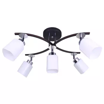 люстра CAIMAN Satoi 5x60Вт E14 стекло,металл хром