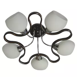 люстра CAIMAN Sonja 5x60Вт E27 стекло,металл, черный