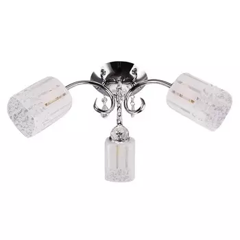 люстра CAIMAN Веска 3x60Вт E14 стекло,металл хром