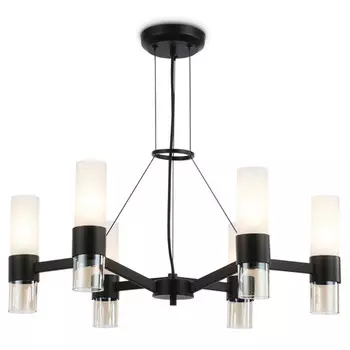 люстра подвесная AMBRELLA High Light E14 6х40Вт черный/белый матовый/янтарь