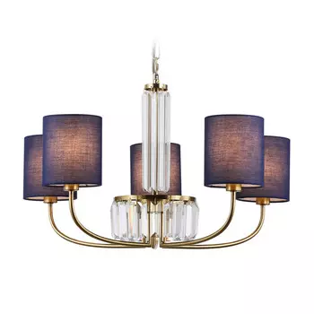 люстра подвесная AMBRELLA High Light E14х5 40Вт латунь/темно синий