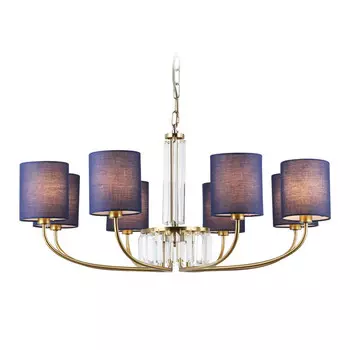 люстра подвесная AMBRELLA High Light E14х8 40Вт латунь/темно синий