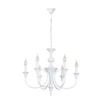 люстра подвесная ARTE LAMP Collonetta E14 6х40Вт металл белый