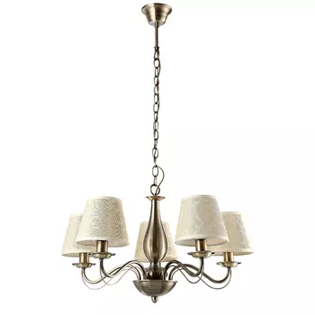 люстра подвесная ARTE LAMP Felicia 5х40Вт E14 металл гальванизированный античная бронза