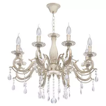 люстра подвесная Аврора 8х60Вт E14 белый