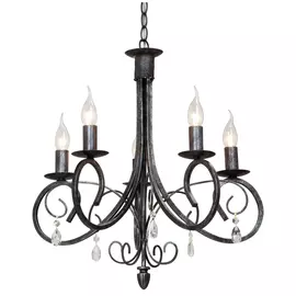 люстра подвесная без плафонов VITALUCE Касл, 5x60 Вт, E14, металл