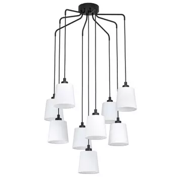 люстра подвесная EGLO Bernabetta 9х40Вт E27 сталь черный/белый