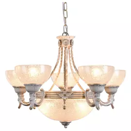 люстра подвесная Fedelta 8х60Вт E27 алюминий бело-золотой