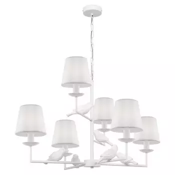 люстра подвесная FREYA Comfy E14 6х40Вт белый