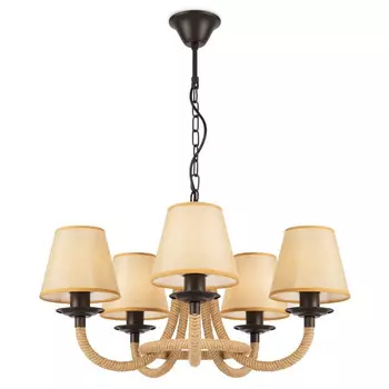 люстра подвесная FREYA Corda E14 5х40Вт коричневый