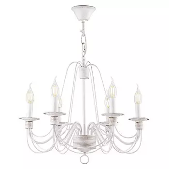 люстра подвесная FREYA Velia E14 6х60Вт белый с золотом