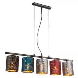 люстра подвесная GLOBO Ticon 5x25Вт E14 ткань разноцветный