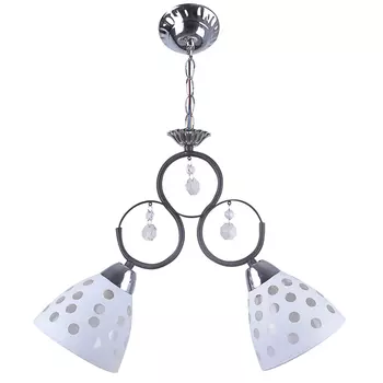 люстра подвесная HIPER Modern 2х60Вт E27 круги/черный/хром