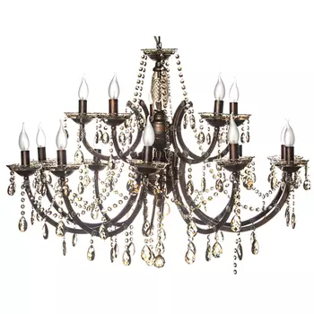 люстра подвесная LAMPLANDIA Florentina 15х40Вт Е14 металл коричневая