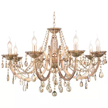 люстра подвесная LAMPLANDIA Helda 8х40Вт E14 металл золотая