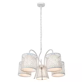 люстра подвесная LAMPLANDIA Pablo 5х40Вт Е27 металл белая