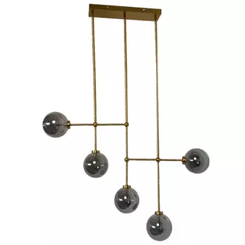 люстра подвесная LEEK Makbet G4 5х60Вт стекло металл бронза