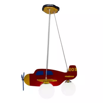 люстра подвесная LEEK Salem Самолет Е27 3х60Вт дерево красный