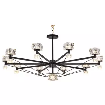 люстра подвесная LEEK Tango G4 22х3Вт металл стекло черный