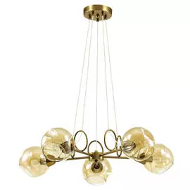 люстра подвесная Lumion Amber 5х40Вт E14 металл коричневый
