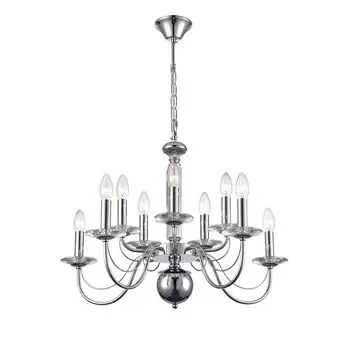 люстра подвесная LUMION Classi Е14 10х40Вт хром металл стекло