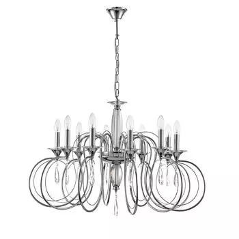 люстра подвесная LUMION Classi Е14 10х40Вт хром металл хрусталь