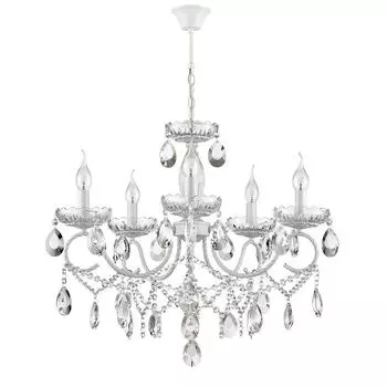 люстра подвесная LUMION Classi E14 5х40Вт металл хрусталь белый