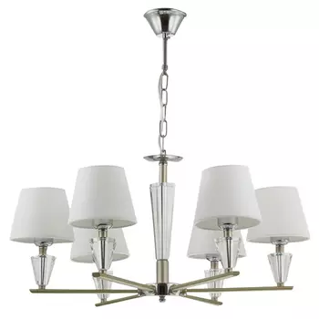 люстра подвесная LUMION Loraine E27 6х60Вт текстиль металл золото