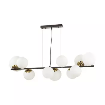 люстра подвесная LUMION Moderni E14 10х40Вт стекло белый бронза