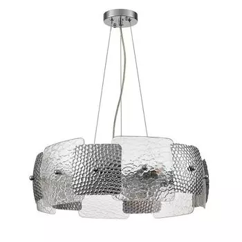 люстра подвесная LUMION Moderni E14 6х40Вт хром тонированное стекло