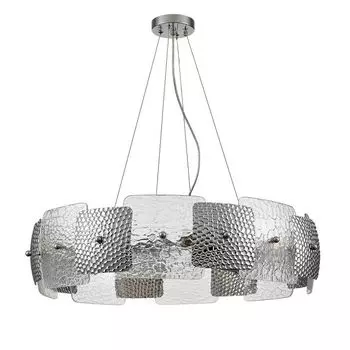 люстра подвесная LUMION Moderni E14 8х40Вт хром тонированное стекло