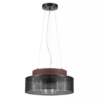 люстра подвесная LUMION Moderni Е27 3х40Вт металл черный коричневый эко кожа