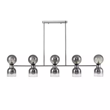 люстра подвесная LUMION Moderni G9 5х30Вт + E14 5х40Вт металл стекло хром дымчатый