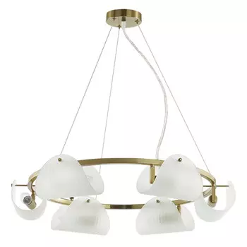 люстра подвесная LUMION Neoclassi E14 6х60Вт металл медный белый стекло