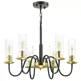 люстра подвесная LUMION Sheila E27 6х40Вт стекло металл черный