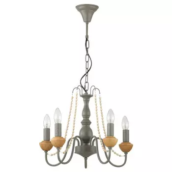 люстра подвесная LUMION Zula E14 5х60Вт серый