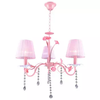 люстра подвесная РОССВЕТ Идиллия 3х60Вт Е14 металл розовый